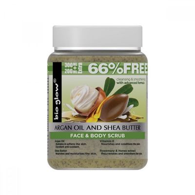 Bio Glow Argan Oil & Shea Butter Face & Body Scrub 500 ml
