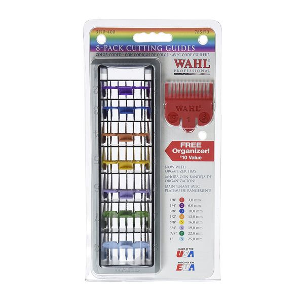 Wahl 8 Color Coded Cutting Guides with Organizer No3170-417